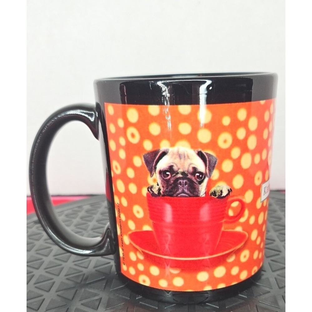 Keith Kimberlin‎ Bull Dog Coffee Tea Mug Cup Orange and Black